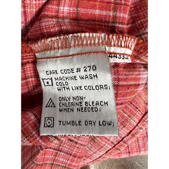 Victoria Jones Womans Red Plaid Cotton Button-Up Shirt 2X - Picture 12 of 16